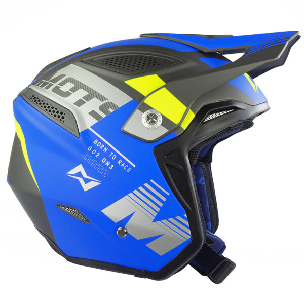 MOTS - Casco Trial GO2 ON3 Blu/Giallo