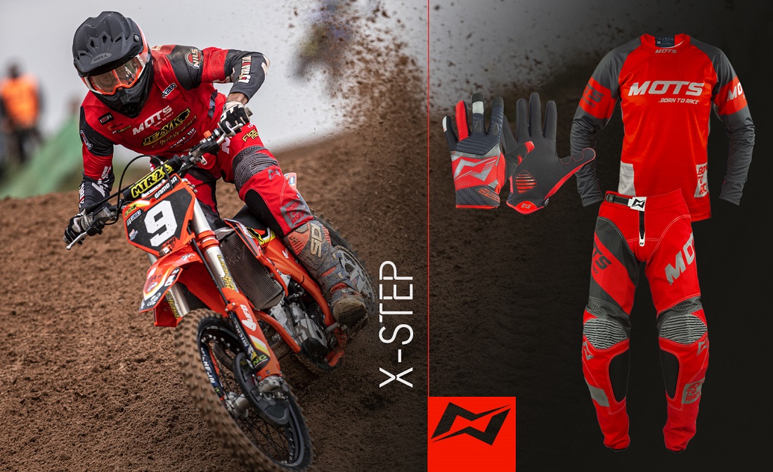 MOTS - Completo Maglia + Pantalone X-STEP Rosso